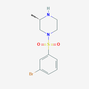 molecular formula C11H15BrN2O2S B7977253 (S)-1-((3-Bromophenyl)sulfonyl)-3-methylpiperazine hydrochloride 