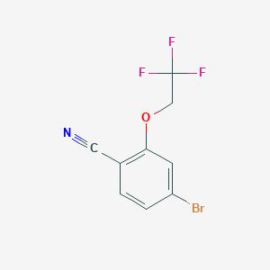 molecular formula C9H5BrF3NO B7977286 4-Bromo-2-(2,2,2-trifluoroethoxy)benzonitrile 