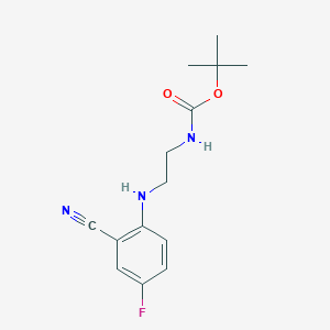 molecular formula C14H18FN3O2 B7977302 tert-butyl N-[2-(2-cyano-4-fluoroanilino)ethyl]carbamate 