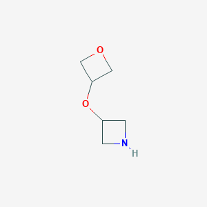 molecular formula C6H11NO2 B7977317 3-(Oxetan-3-yloxy)azetidine 
