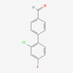 molecular formula C13H8ClFO B7977344 4-(2-Chloro-4-fluorophenyl)benzaldehyde 