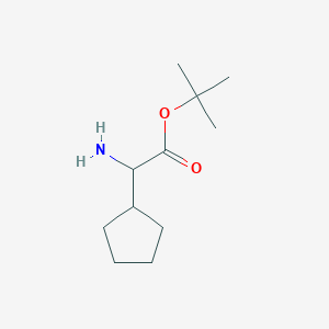 molecular formula C11H21NO2 B7977382 Tert-butyl 2-amino-2-cyclopentylacetate 