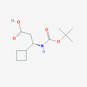 molecular formula C12H21NO4 B7977405 (S)-3-Tert-butoxycarbonylamino-3-cyclobutyl-propionic acid 