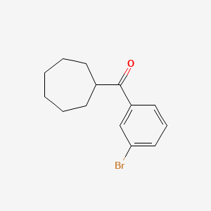 molecular formula C14H17BrO B7977454 3-Bromophenyl cycloheptyl ketone 