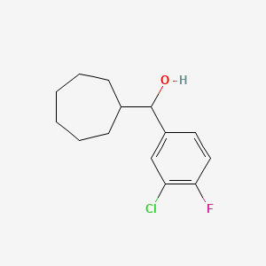 molecular formula C14H18ClFO B7977503 Cycloheptyl (3-chloro-4-fluorophenyl)methanol 