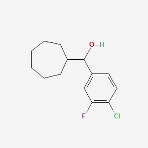 molecular formula C14H18ClFO B7977508 Cycloheptyl (4-chloro-3-fluorophenyl)methanol 