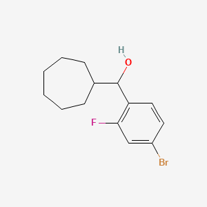 molecular formula C14H18BrFO B7977515 Cycloheptyl (4-bromo-2-fluorophenyl)methanol CAS No. 1443329-03-0