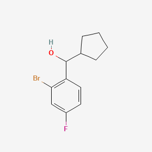 molecular formula C12H14BrFO B7977525 Cyclopentyl (2-bromo-4-fluorophenyl)methanol 