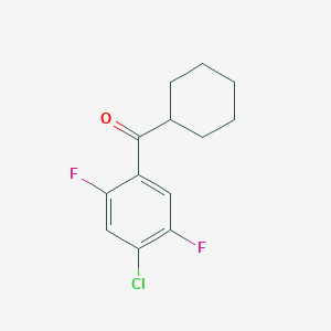 molecular formula C13H13ClF2O B7977545 4-Chloro-2,5-difluorophenyl cyclohexyl ketone 