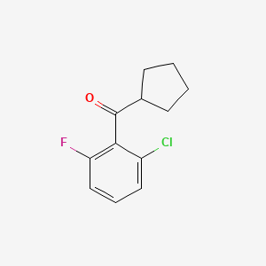 molecular formula C12H12ClFO B7977556 2-Chloro-6-fluorophenyl cyclopentyl ketone CAS No. 1443342-98-0