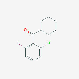 molecular formula C13H14ClFO B7977558 2-Chloro-6-fluorophenyl cyclohexyl ketone 
