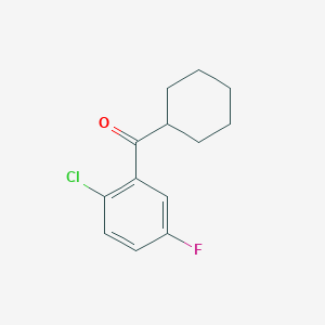 molecular formula C13H14ClFO B7977564 2-Chloro-5-fluorophenyl cyclohexyl ketone 