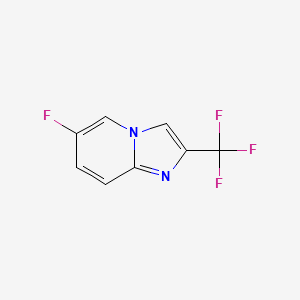 molecular formula C8H4F4N2 B7977590 6-Fluoro-2-(trifluoromethyl)imidazo[1,2-a]pyridine 