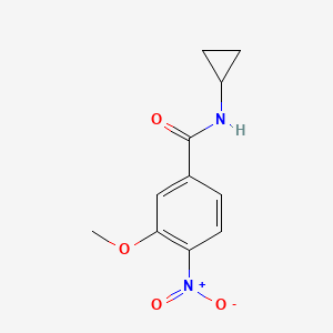 molecular formula C11H12N2O4 B7977622 N-cyclopropyl-3-methoxy-4-nitrobenzamide 
