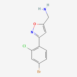 molecular formula C10H8BrClN2O B7977662 [3-(4-Bromo-2-chlorophenyl)-1,2-oxazol-5-yl]methanamine 