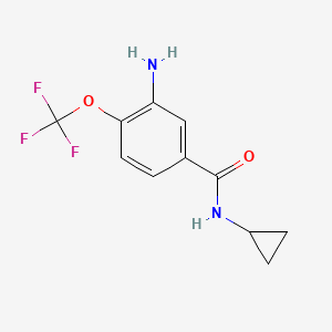 molecular formula C11H11F3N2O2 B7977711 3-Amino-N-cyclopropyl-4-(trifluoromethoxy)benzamide 