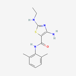 molecular formula C14H18N4OS B7977725 4-amino-N-(2,6-dimethylphenyl)-2-(ethylamino)-1,3-thiazole-5-carboxamide 