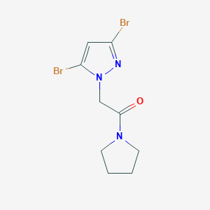 molecular formula C9H11Br2N3O B7977769 2-(3,5-Dibromo-1H-pyrazol-1-yl)-1-(pyrrolidin-1-yl)ethanone 