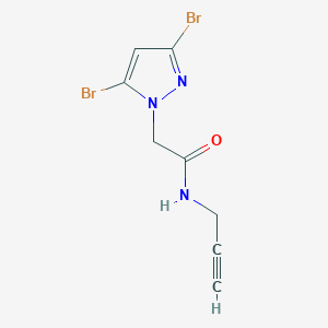 molecular formula C8H7Br2N3O B7977794 2-(3,5-Dibromo-1H-pyrazol-1-yl)-N-(prop-2-yn-1-yl)acetamide 