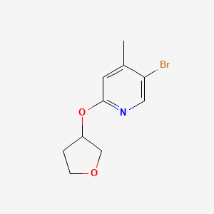 molecular formula C10H12BrNO2 B7977805 5-Bromo-4-methyl-2-(oxolan-3-yloxy)pyridine 