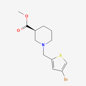 molecular formula C12H16BrNO2S B7977827 Methyl (3S)-1-[(4-bromothiophen-2-yl)methyl]piperidine-3-carboxylate 