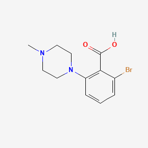 molecular formula C12H15BrN2O2 B7977880 2-Bromo-6-(4-methylpiperazin-1-yl)benzoic acid 