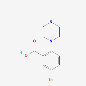 molecular formula C12H15BrN2O2 B7977886 5-Bromo-2-(4-methylpiperazin-1-yl)benzoic acid 