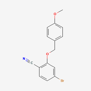 molecular formula C15H12BrNO2 B7977894 4-Bromo-2-((4-methoxybenzyl)oxy)benzonitrile 