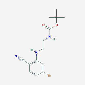 molecular formula C14H18BrN3O2 B7977897 tert-butyl N-[2-(5-bromo-2-cyanoanilino)ethyl]carbamate 