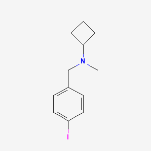 molecular formula C12H16IN B7977923 N-[(4-iodophenyl)methyl]-N-methylcyclobutanamine 