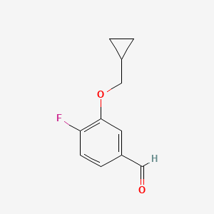 molecular formula C11H11FO2 B7977929 3-(Cyclopropylmethoxy)-4-fluorobenzaldehyde 