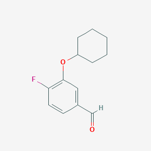 molecular formula C13H15FO2 B7977944 3-(Cyclohexyloxy)-4-fluorobenzaldehyde 