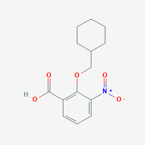 molecular formula C14H17NO5 B7977966 2-Cyclohexylmethoxy-3-nitro-benzoic acid 