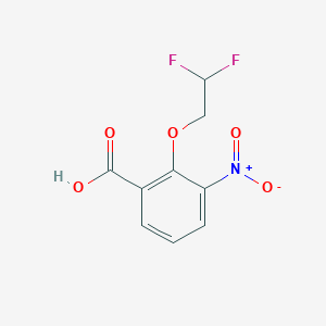 molecular formula C9H7F2NO5 B7977978 2-(2,2-Difluoro-ethoxy)-3-nitro-benzoic acid 