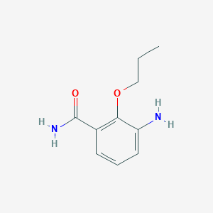 molecular formula C10H14N2O2 B7978008 3-Amino-2-propoxybenzamide 