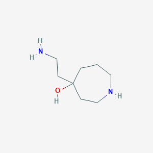 molecular formula C8H18N2O B7978087 4-(2-Aminoethyl)azepan-4-ol 