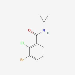 molecular formula C10H9BrClNO B7978103 3-bromo-2-chloro-N-cyclopropylbenzamide 