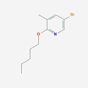 molecular formula C11H16BrNO B7978119 5-Bromo-3-methyl-2-(pentyloxy)pyridine 