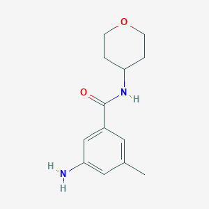 molecular formula C13H18N2O2 B7978130 3-Amino-5-methyl-N-(oxan-4-yl)benzamide 