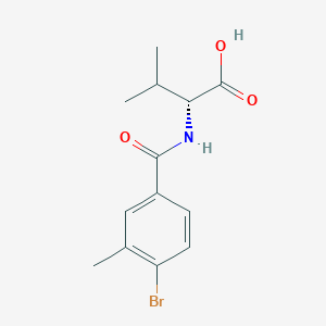 molecular formula C13H16BrNO3 B7978144 (2R)-2-[(4-bromo-3-methylphenyl)formamido]-3-methylbutanoic acid 