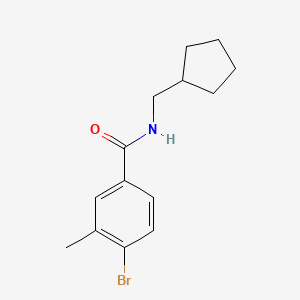 molecular formula C14H18BrNO B7978151 4-Bromo-N-(cyclopentylmethyl)-3-methylbenzamide 
