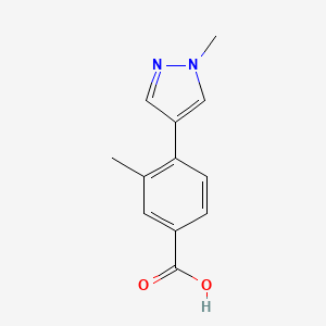 molecular formula C12H12N2O2 B7978162 3-Methyl-4-(1-methyl-1H-pyrazol-4-yl)benzoic acid 