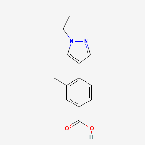 molecular formula C13H14N2O2 B7978165 4-(1-Ethyl-1H-pyrazol-4-yl)-3-methylbenzoic acid 
