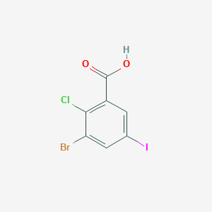 molecular formula C7H3BrClIO2 B7978219 3-Bromo-2-chloro-5-iodobenzoic acid 