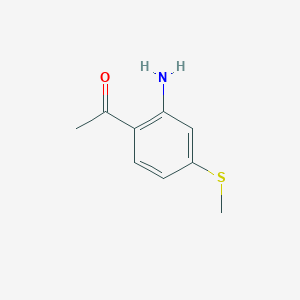 molecular formula C9H11NOS B7978247 1-[2-Amino-4-(methylsulfanyl)phenyl]ethan-1-one 
