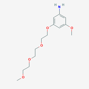 molecular formula C14H23NO5 B7978258 3-Methoxy-5-(2-(2-(2-methoxyethoxy)ethoxy)ethoxy)aniline 