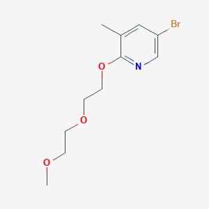 molecular formula C11H16BrNO3 B7978274 5-Bromo-2-[2-(2-methoxyethoxy)ethoxy]-3-methylpyridine 
