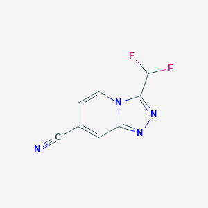molecular formula C8H4F2N4 B7978369 3-(Difluoromethyl)-[1,2,4]triazolo[4,3-a]pyridine-7-carbonitrile 
