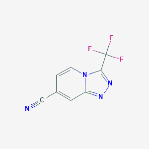 molecular formula C8H3F3N4 B7978374 3-(Trifluoromethyl)-[1,2,4]triazolo[4,3-a]pyridine-7-carbonitrile 