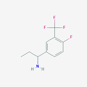 molecular formula C10H11F4N B7978423 1-(4-Fluoro-3-(trifluoromethyl)phenyl)propan-1-amine 
